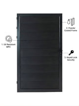 Black WPC fence gate single panel 4x6 ft composite exterior gate