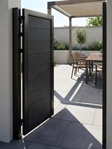 Black finish WPC fence gate single 4x6 feet for residential privacy fencing