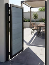 Modern WPC fence gate single 4x6 feet light gray color for backyard fencing