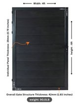Single WPC fence gate 4x6 feet black finish durable outdoor privacy gate